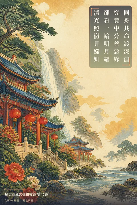 同舟共命渡深淵｜屏東慈鳳宮媽祖靈籤第47 籤｜神酷