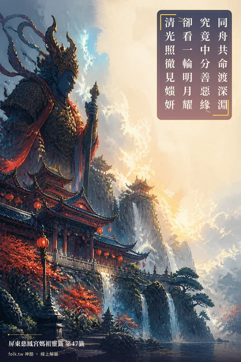 同舟共命渡深淵｜屏東慈鳳宮媽祖靈籤第47 籤｜神酷